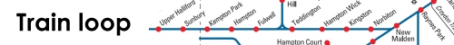 Train loop banner with south west London train stations