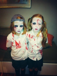 Two Trick-Or-Treaters prepare to hit town. Photo: Amanda B