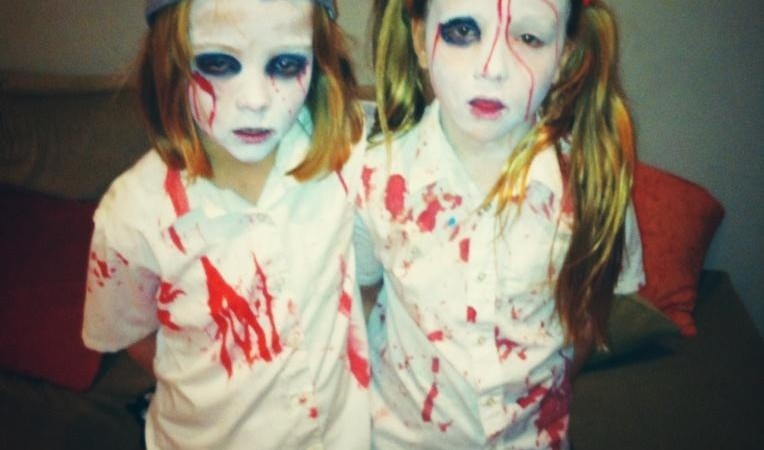 Two Trick-Or-Treaters prepare to hit town. Photo: Amanda B