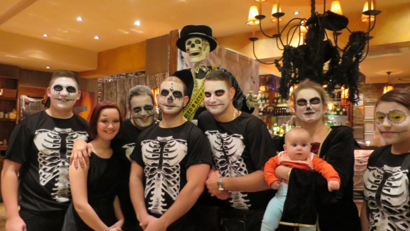Staff at Bar Estilo ready themselves for their Halloween party
