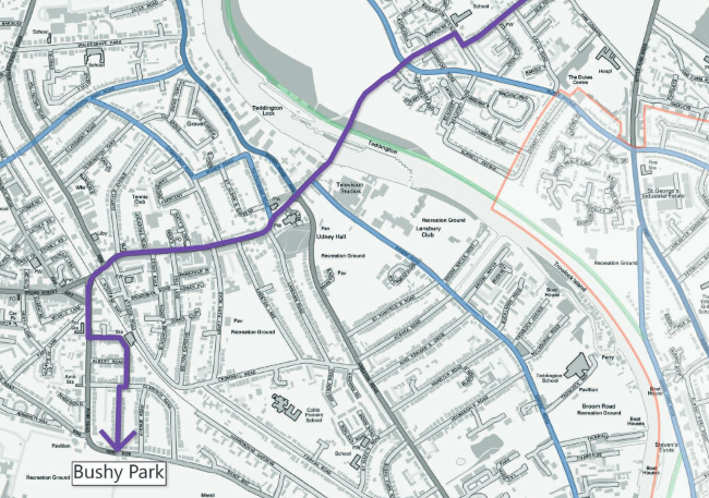 Proposed cycling route map