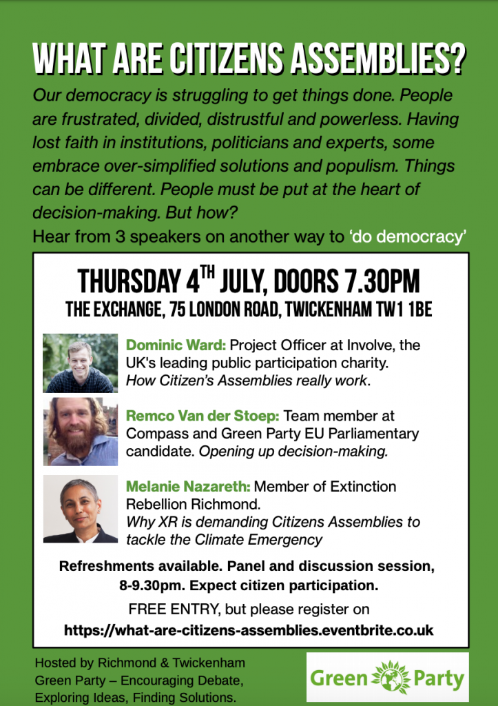 Citizens Assembly Event Green Party Twickenham