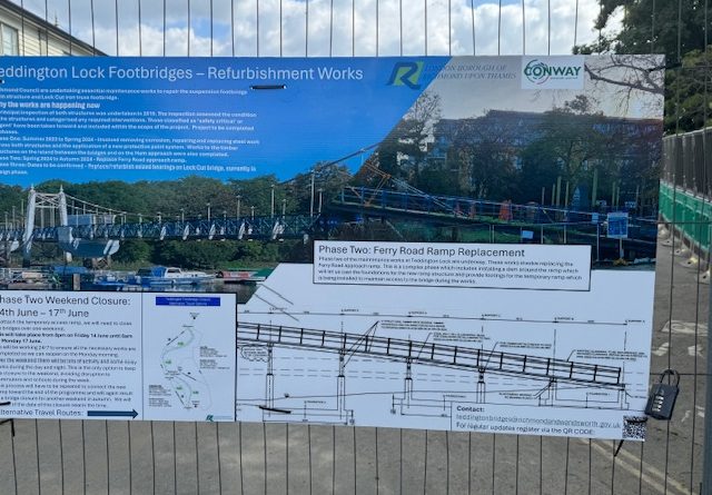 OPEN DAY FOR QUESTIONS ABOUT TEDDINGTON FOOTBRIDGE CLOSURES TODAY
