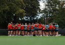 RED ROSES TRAIN AT THE LENSBURY BEFORE WORLD CUP RUGBY FINAL