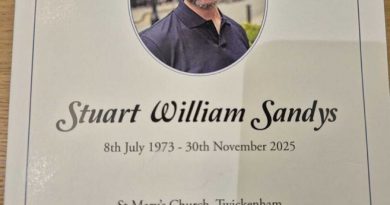 HUNDREDS ATTEND CELEBRATION OF THE LIFE OF STUART SANDYS
