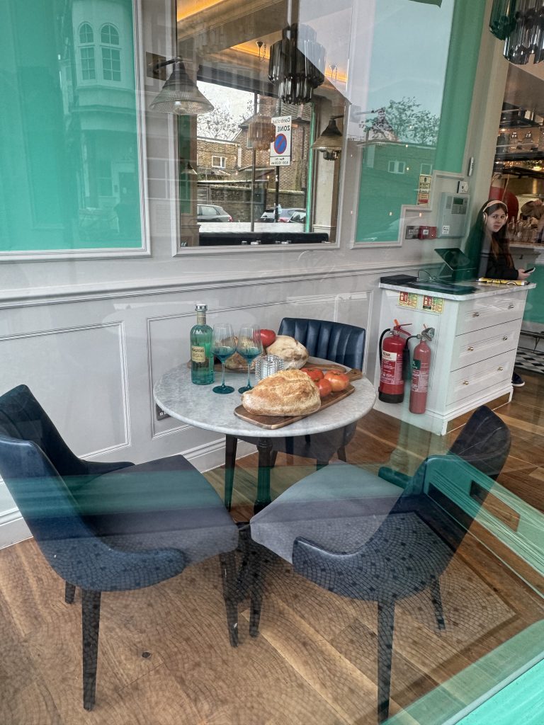 Corner table inside the door of Baccaro
