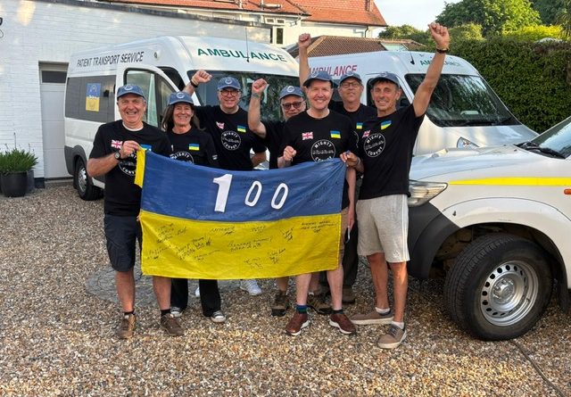 TEDDINGTON HUMANITARIAN TEAM CLOCK UP ONE HUNDRED VEHICLES FOR UKRAINE