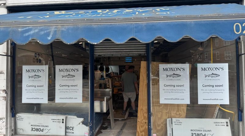 COMING SOON! MOXONS PREPARES TO TAKE OVER SANDYS FISHMONGERS