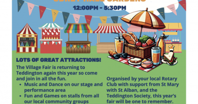 TEDDINGTON VILLAGE FAIR WILL BE HELD ON JULY 5