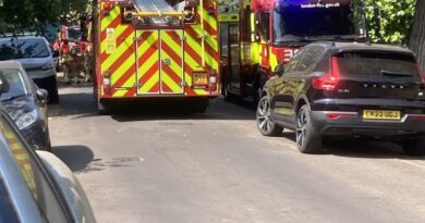 TWENTY FIVE FIVE FIRE FIGHTERS ATTEND TEDDINGTON HOUSE BLAZE