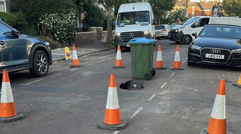 TEDDINGTON’S CLARENCE ROAD CLOSED DUE TO SINKHOLE
