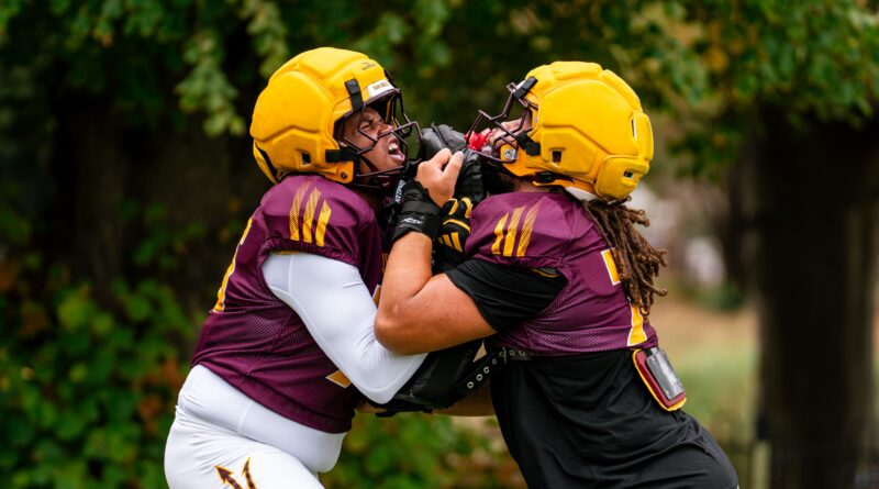 ARIZONA STATE COLLEGE FOOTBALLERS IN ACTION AT THE LENSBURY (Photo Special, courtesy of ASU)