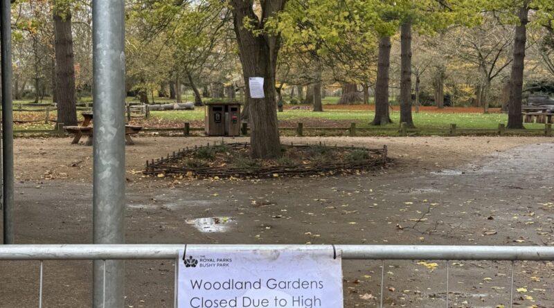 BAD WEATHER CLOSES WOODLAND GARDENS